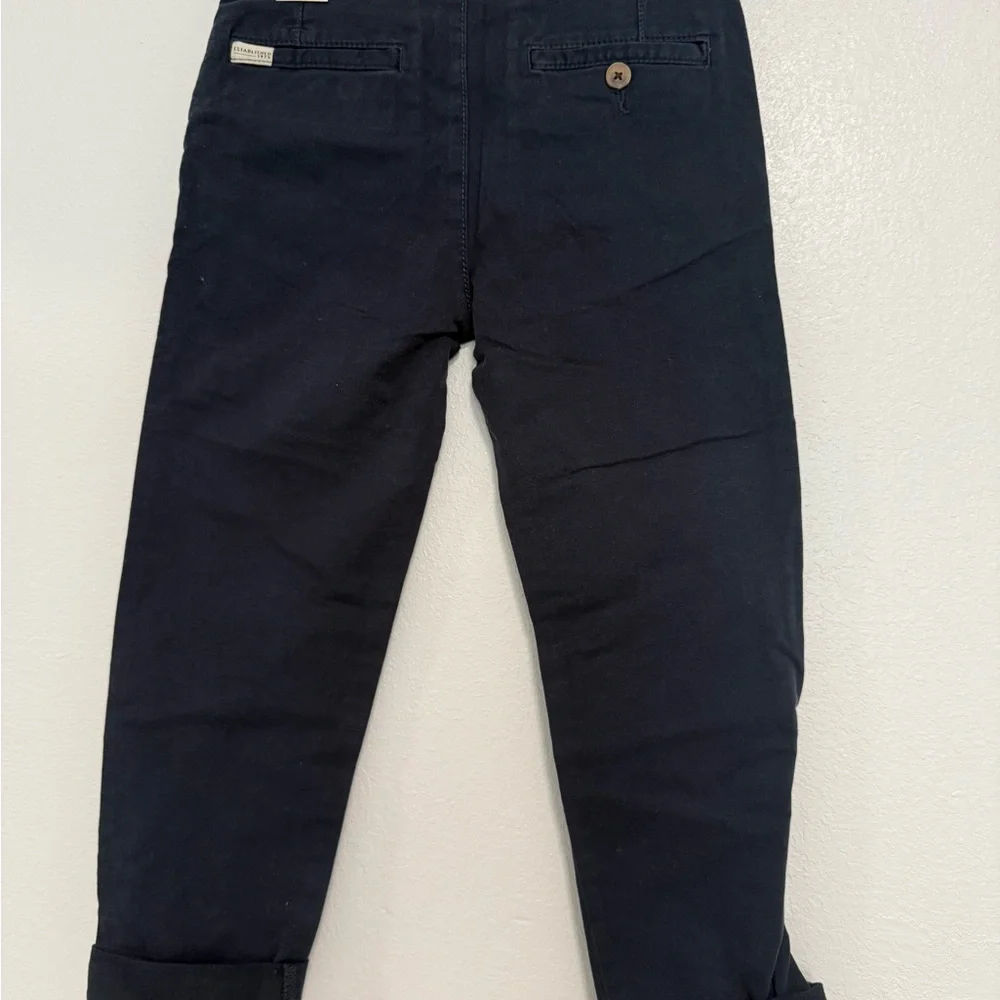 Zara Kids Slim Fit Garment Dyed Navy Blue Chino Pants Size 7 122cm‎